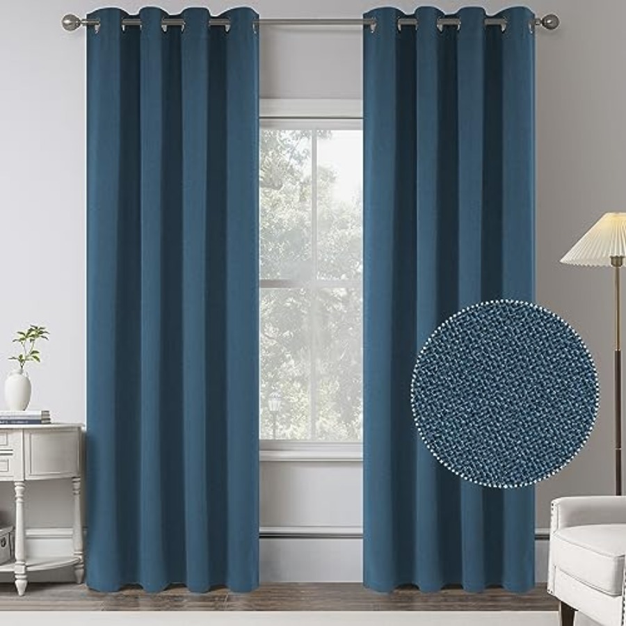 Vintage Lighting Decor - 100% out Linen Curtains, 84 Inch