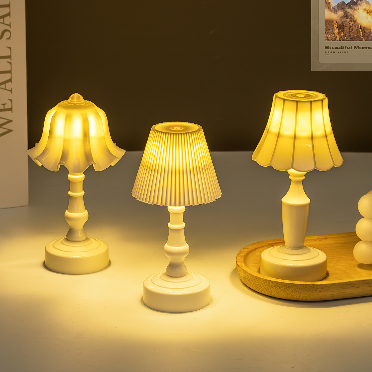 Vintage Lighting Decor - Vintage Candle Night Light Bedside Lamp