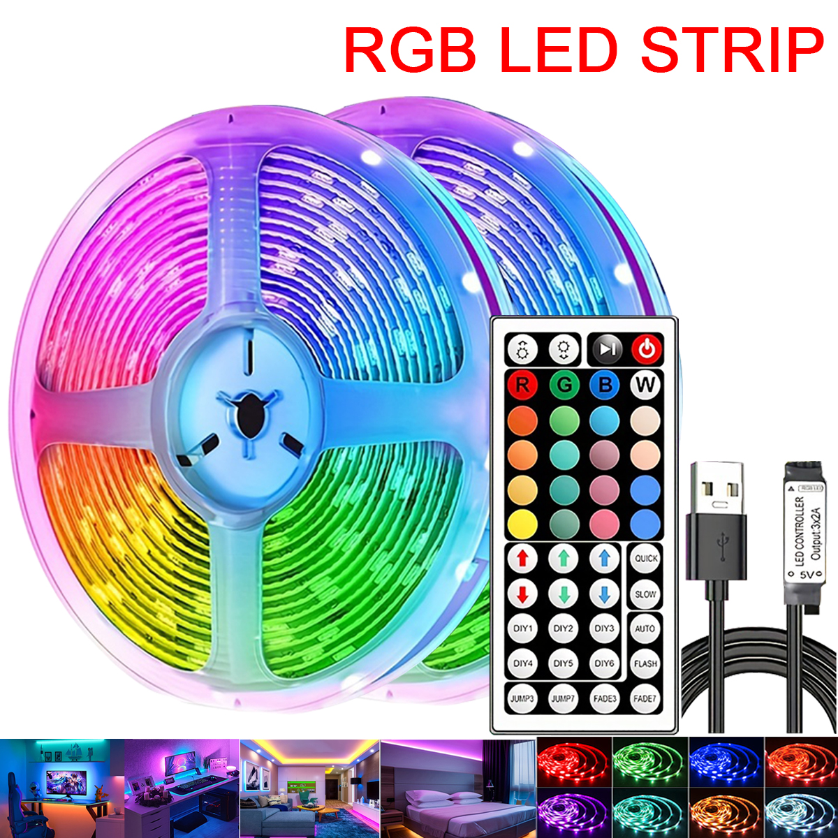 Decor Lighting Hours - RGB Led Strip Lights with Remote