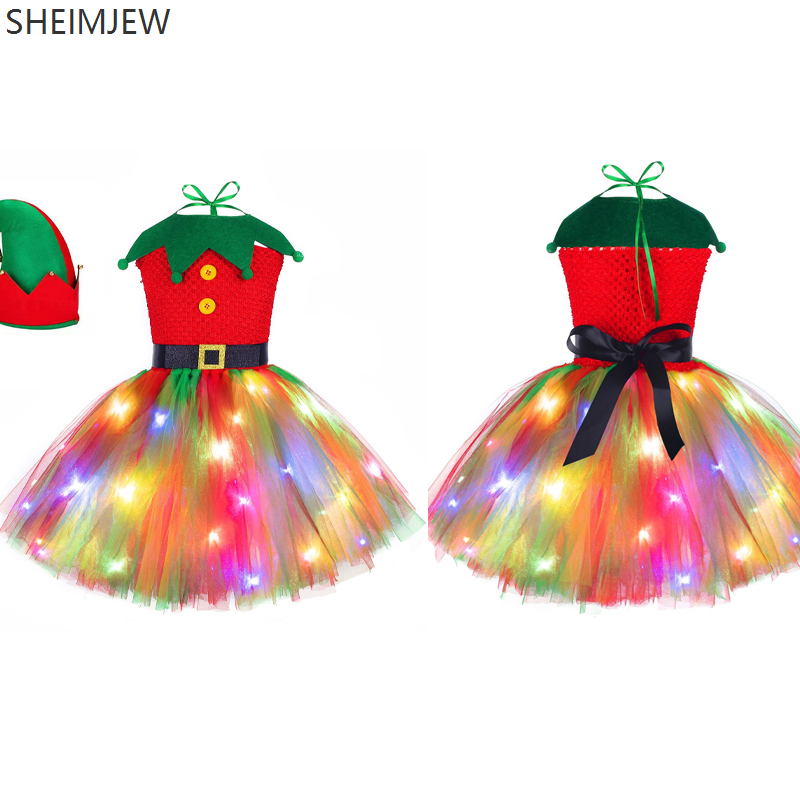 Santa'S Elves Holiday Lighting & Decor Llc - Christmas Elf Cosplay Dress Xmas Red