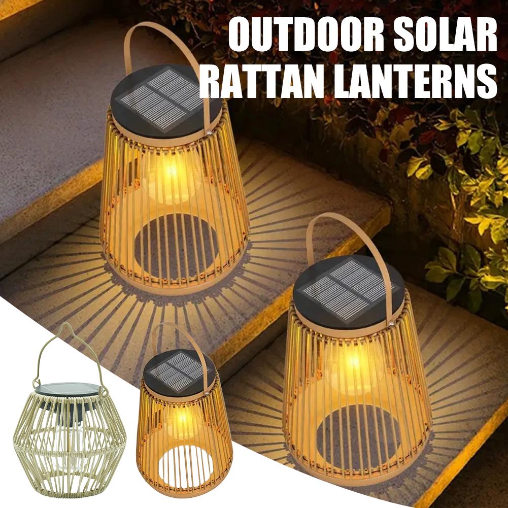 Decor Lighting & Decor Fires Photos - IP65 Waterproof Solar Rattan Lantern Por