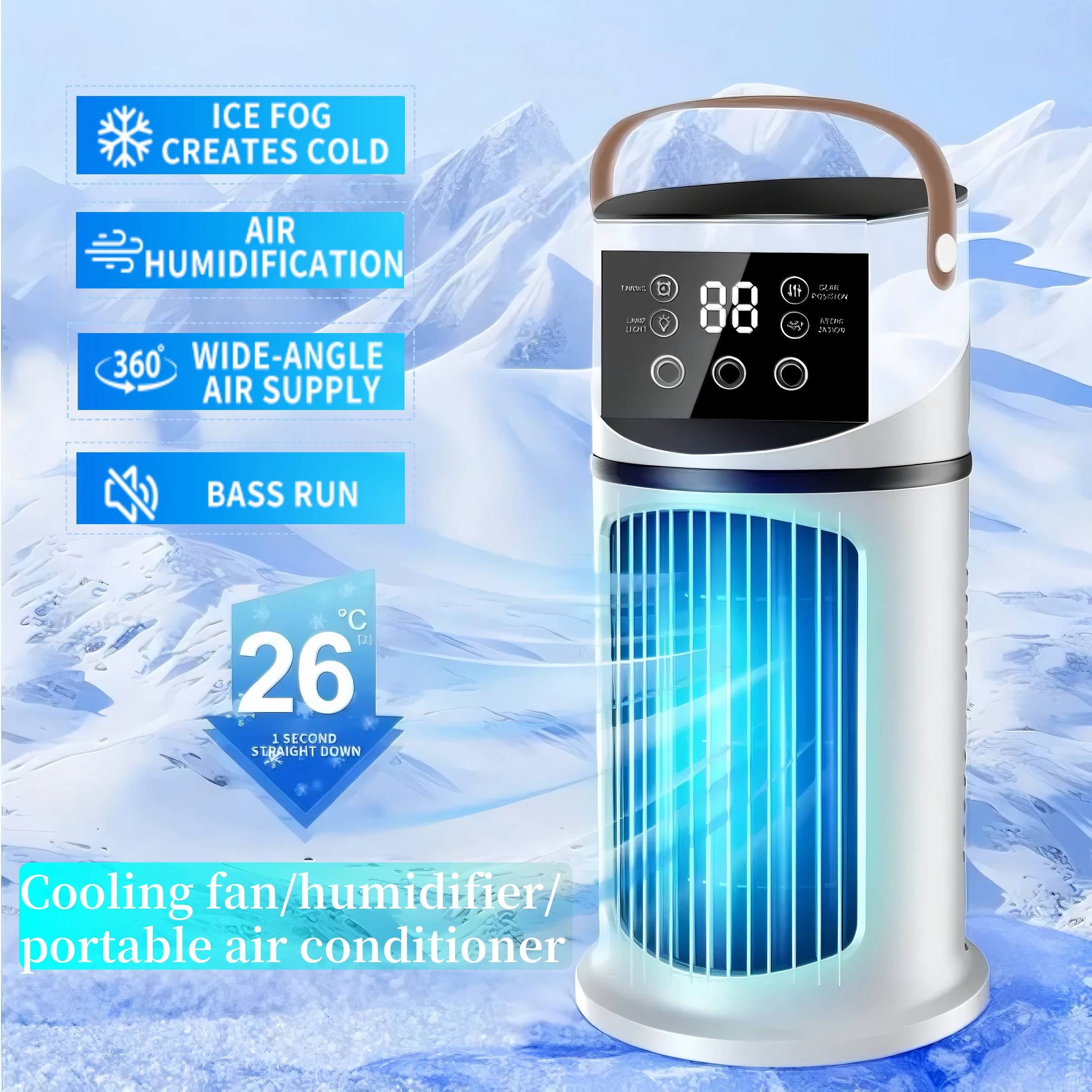 Office Lighting Decor - Portable Air Cooler Fan Humidifier with