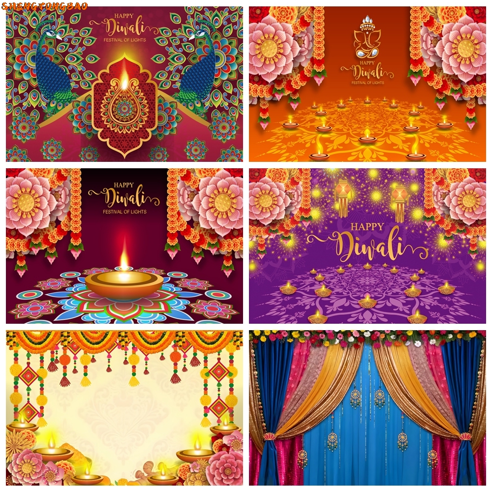 Decor Lighting India - Happy Diwali Backdrop for Photography Candle