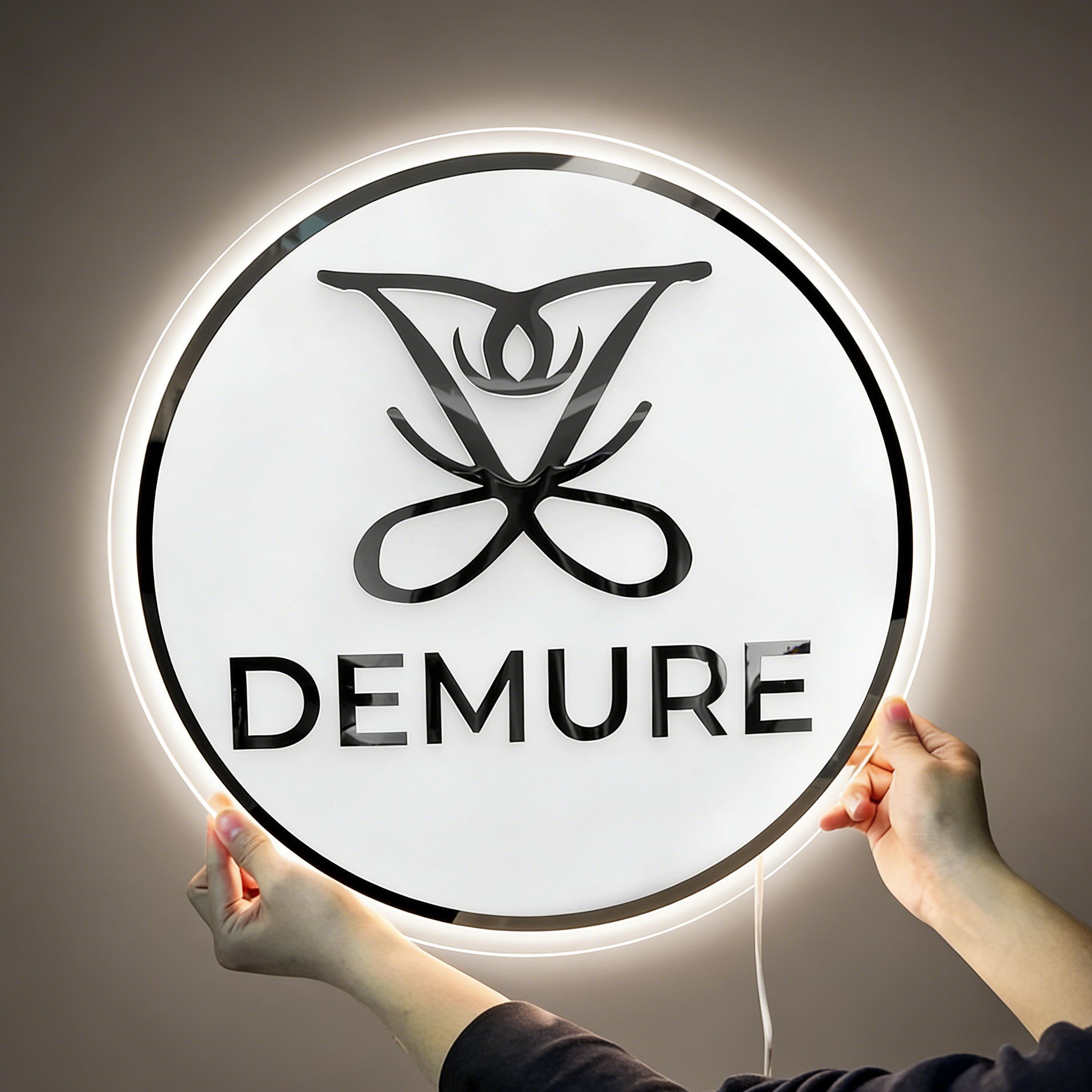 Office Lighting Decor - Custom Round Backlit Business Logo Sign