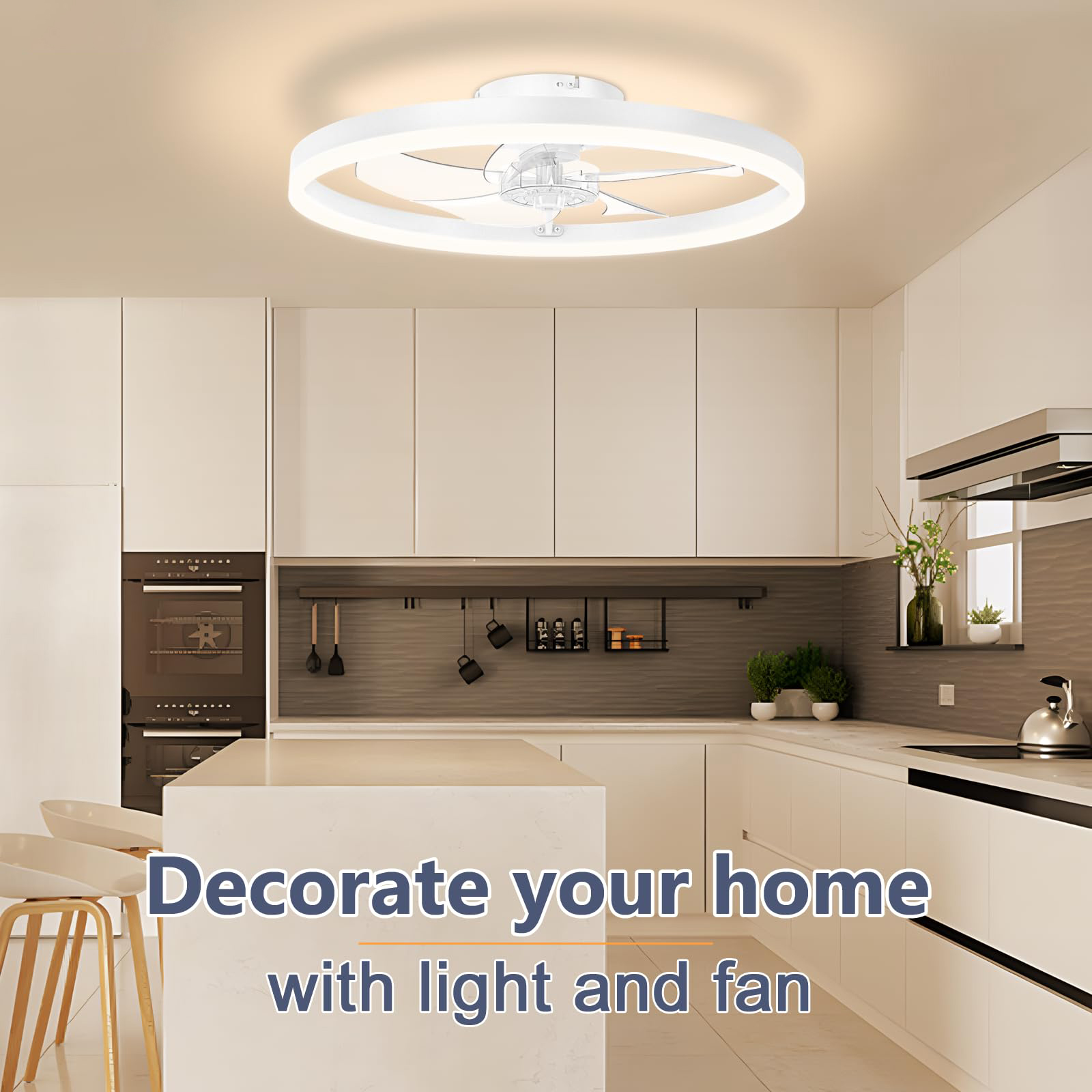 Decor Lighting Ceiling Fans - IRALAN Modern Ceiling Fan LED Light