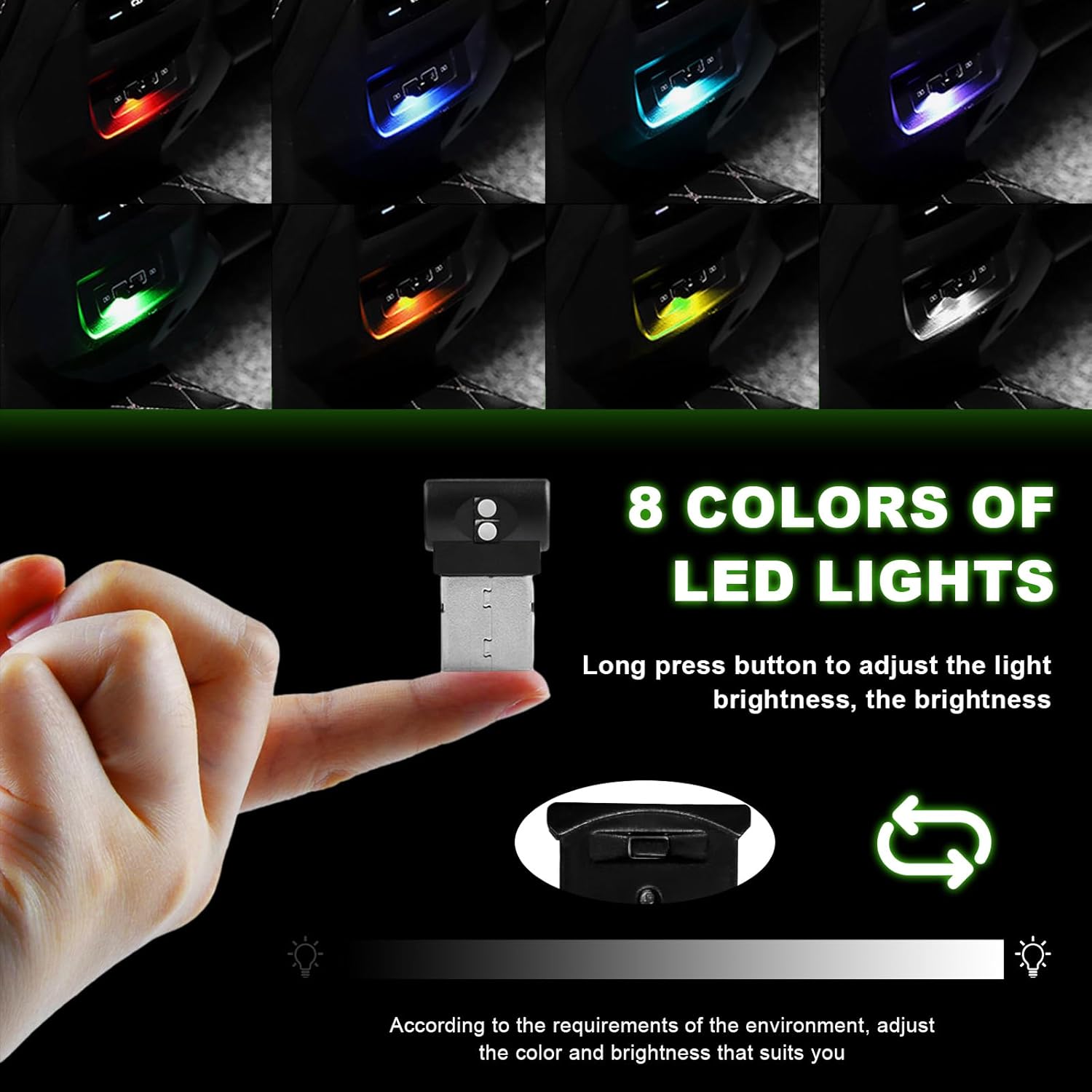 2PCS Mini USB LED Light, 8 Col - огляд і ціна Office Lighting Decor