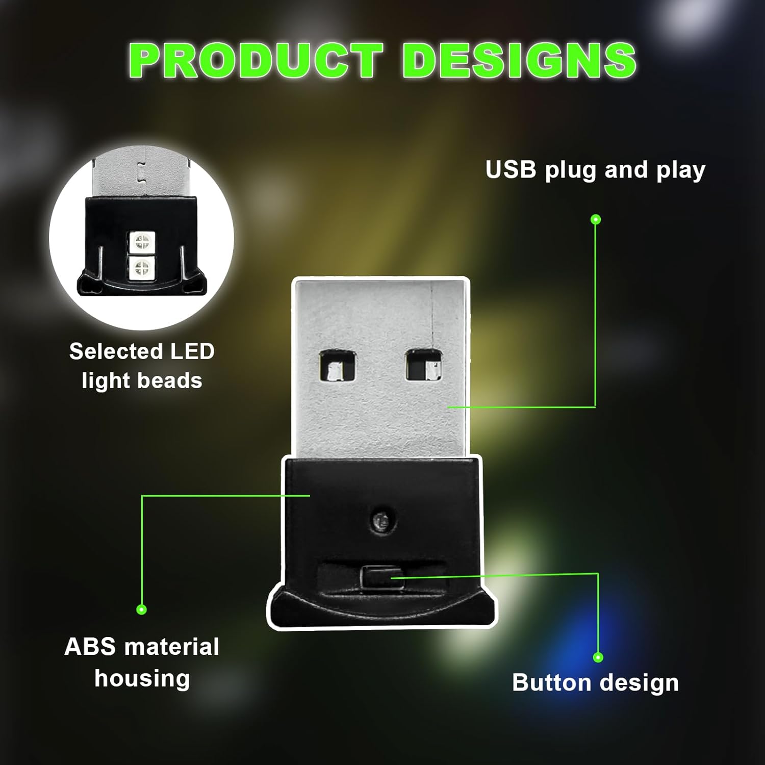 2PCS Mini USB LED Light, 8 Col - огляд і ціна Office Lighting Decor