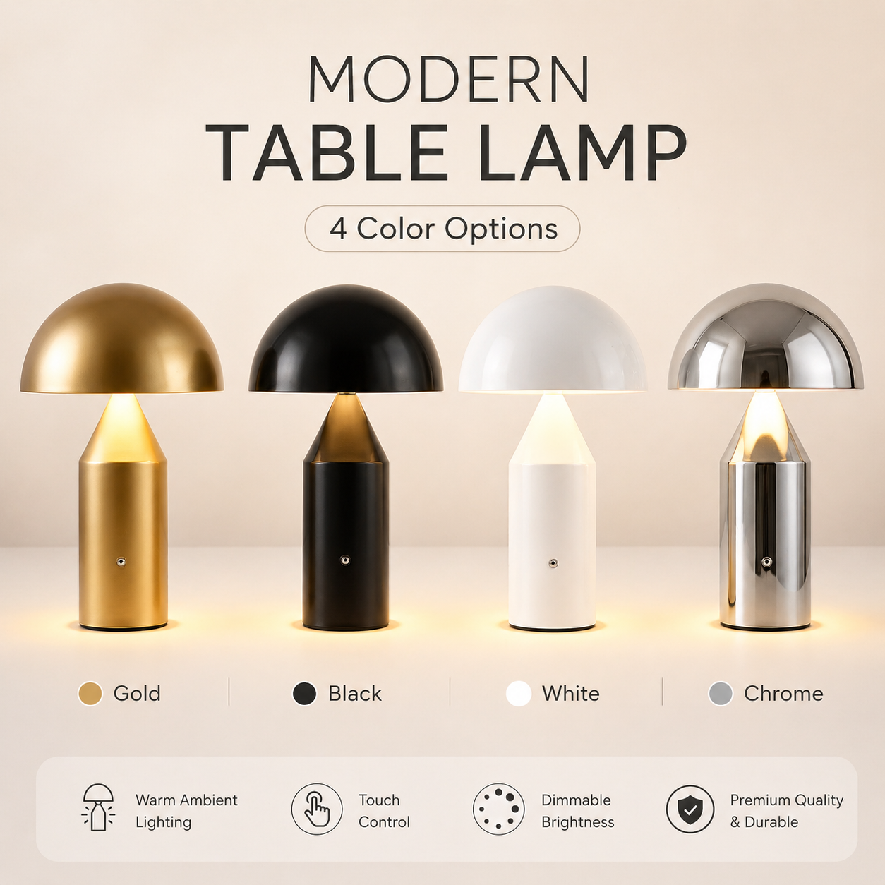Metal Mushroom Table Lamp Mode - огляд і ціна Mushroom Table Lamp