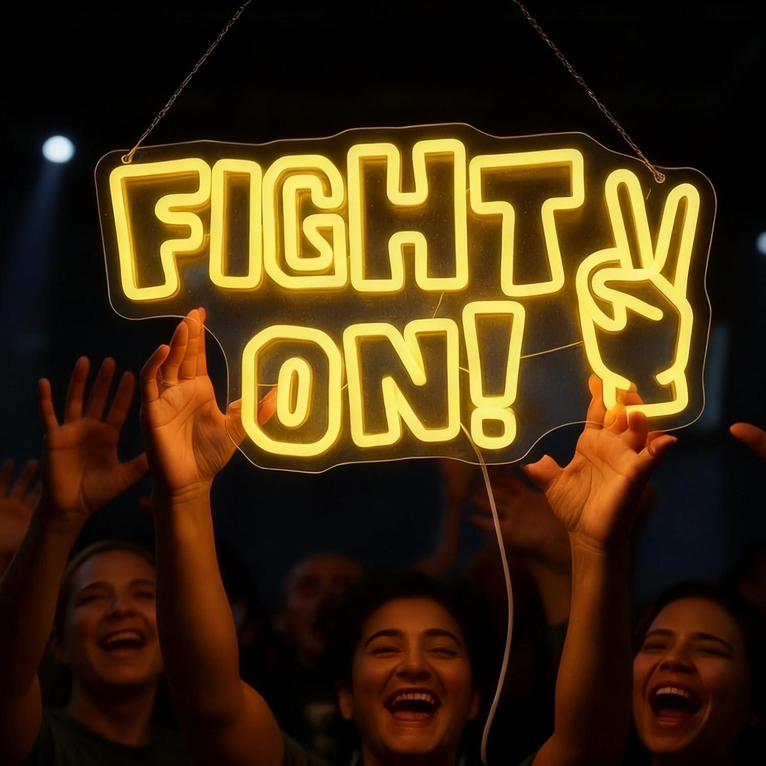 Fight On Neon Sign Victory Han - огляд і ціна Office Lighting Decor