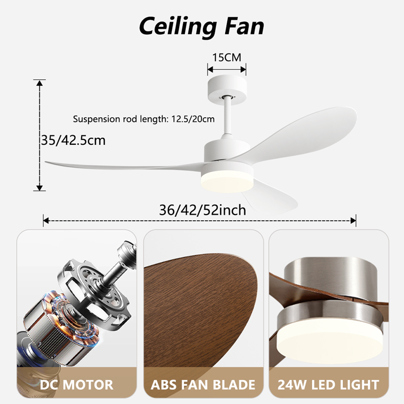36/42/52 Inch Ceiling Fan Indu - огляд і ціна Decor Lighting Ceiling Fans