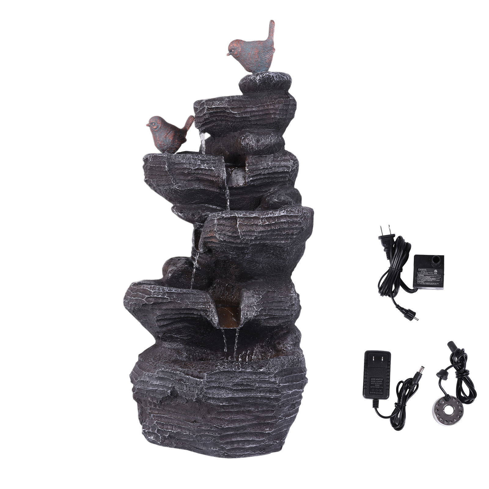 Cascading Rock Water Fountain  - огляд і ціна Office Lighting Decor