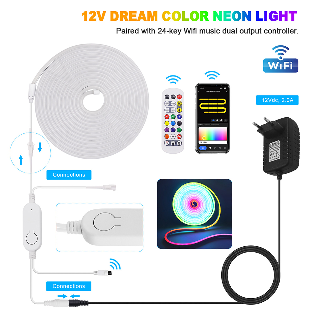 WiFi Smart RGB Neon LED Strip  - огляд і ціна Decor Lighting Hours