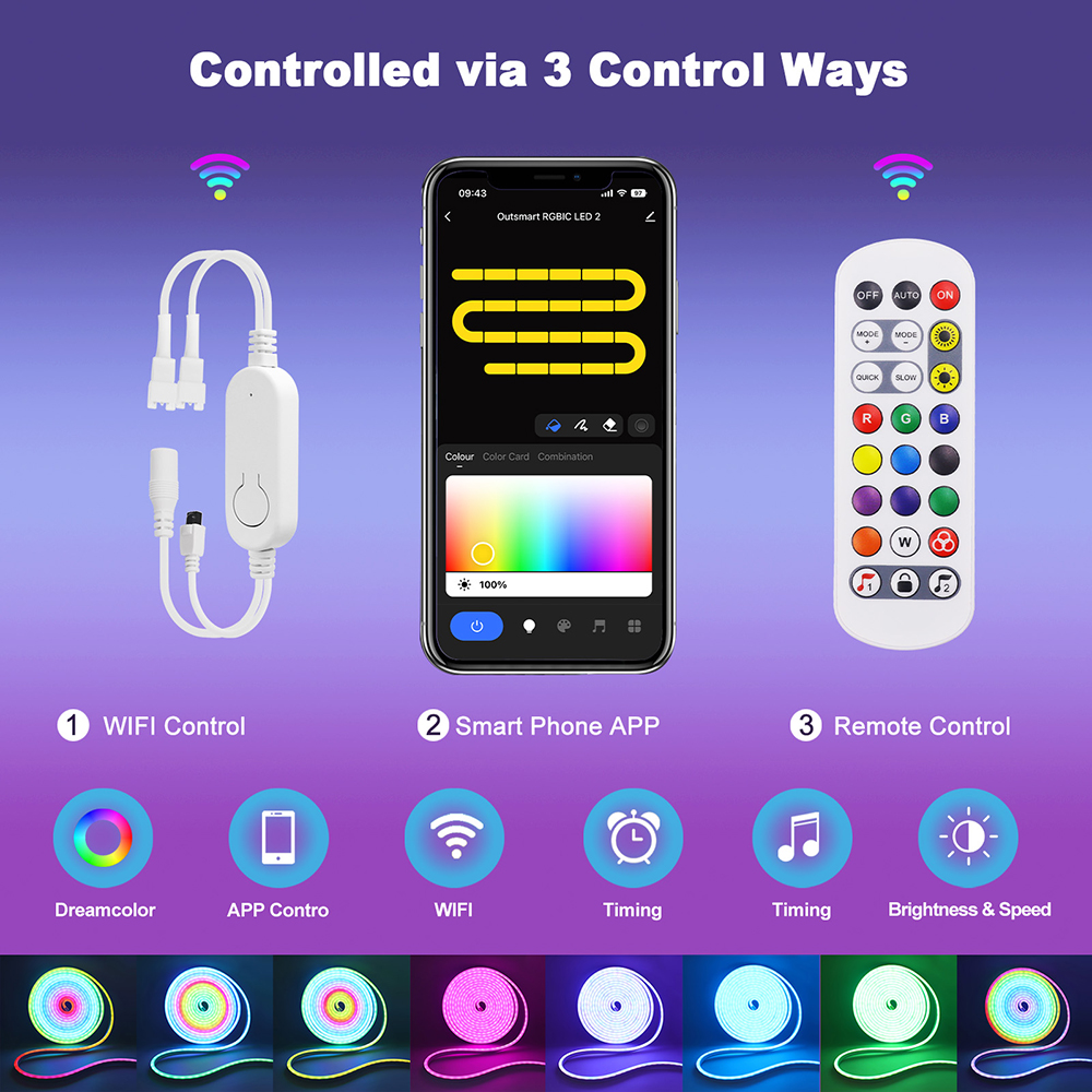 WiFi Smart RGB Neon LED Strip  - огляд і ціна Decor Lighting Hours