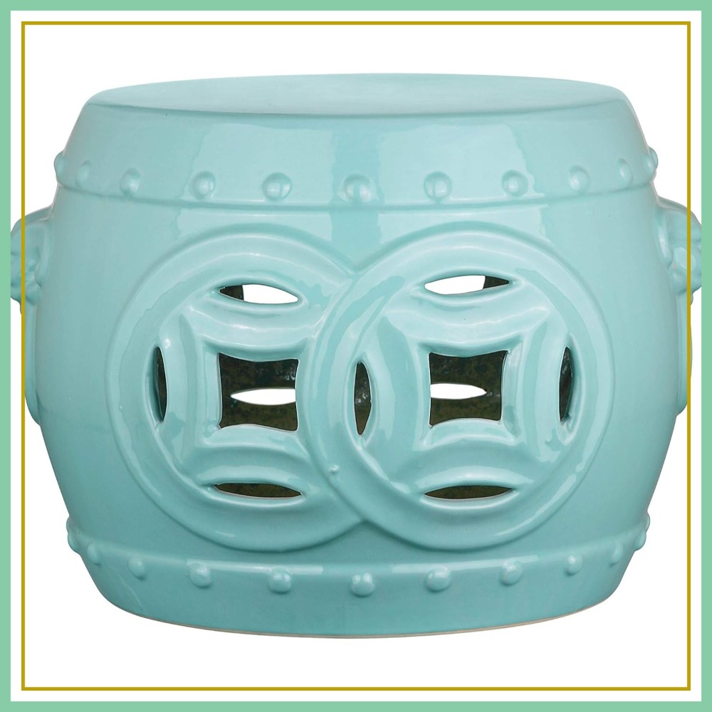 Light Blue Ceramic Garden Stoo - огляд і ціна Lighting Design Decor