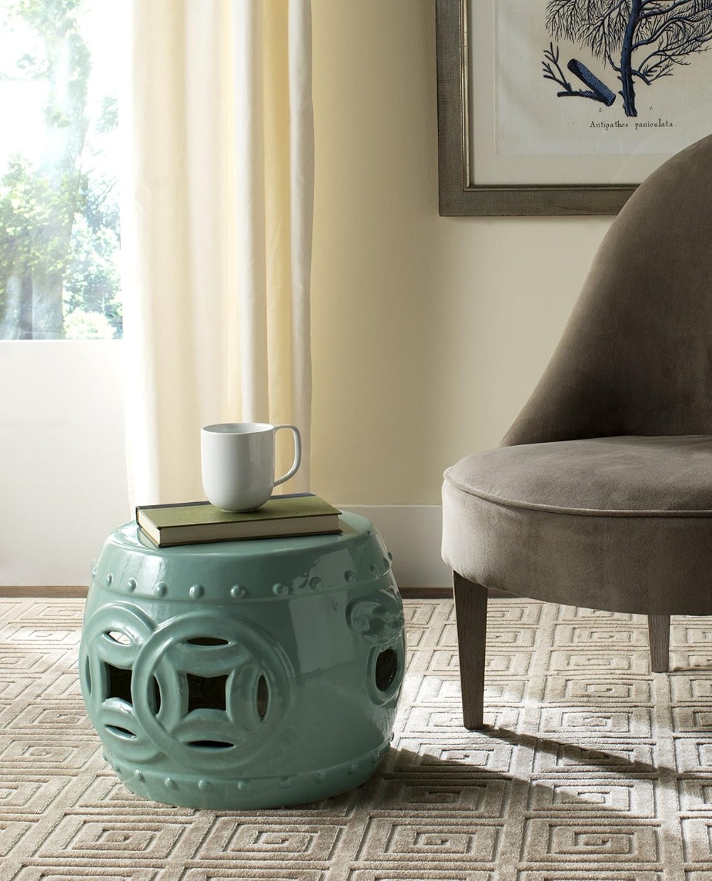Light Blue Ceramic Garden Stoo - огляд і ціна Lighting Design Decor
