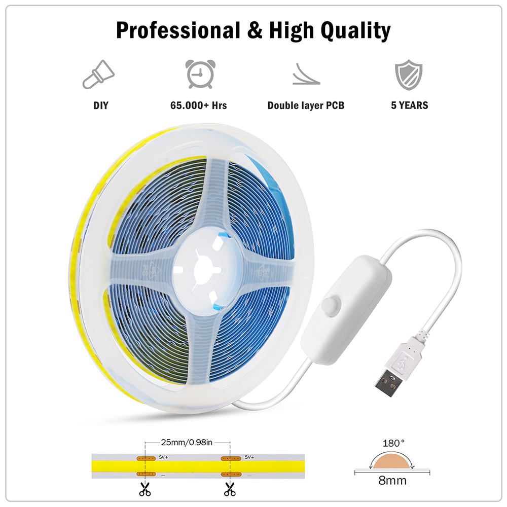 5V USB Swicth LED COB Light St - огляд і ціна Decor Lighting Hours