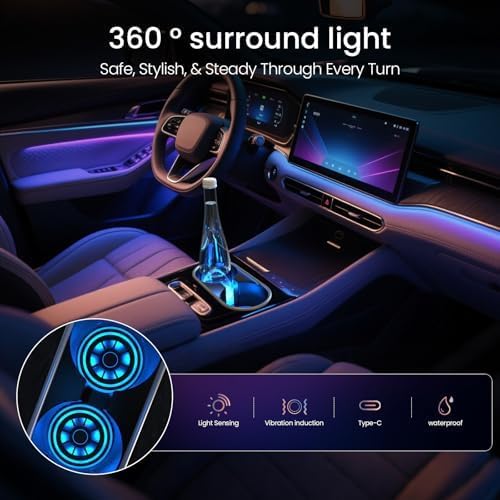 2PCS LED Car Cup Holder Lights - огляд і ціна Lighting Interior Decor