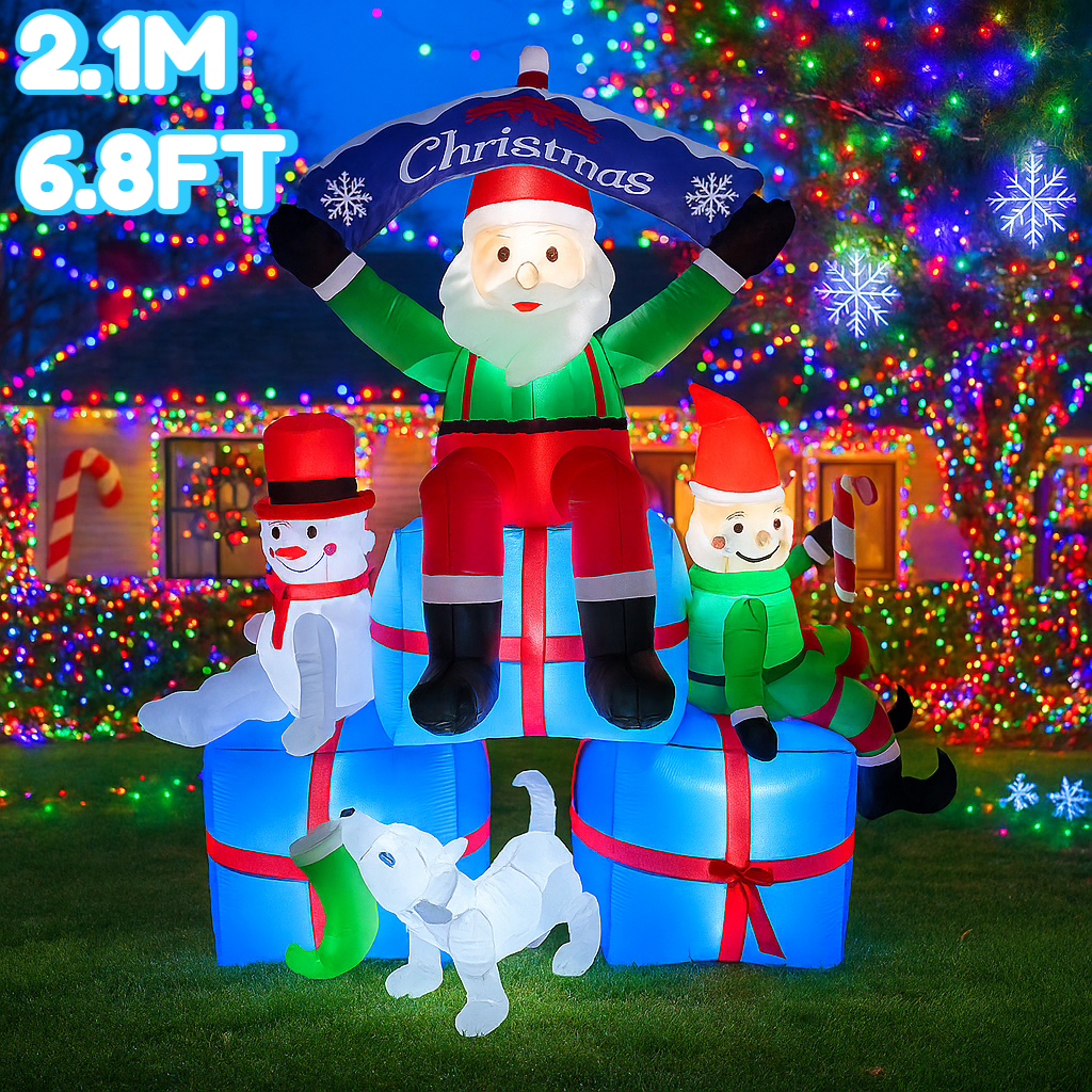 2.1M/6.8FT Snowman Santa Elf D - огляд і ціна Santa'S Elves Holiday Lighting & Decor Llc