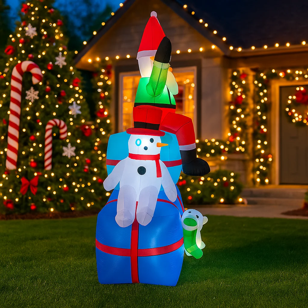 2.1M/6.8FT Snowman Santa Elf D - огляд і ціна Santa'S Elves Holiday Lighting & Decor Llc