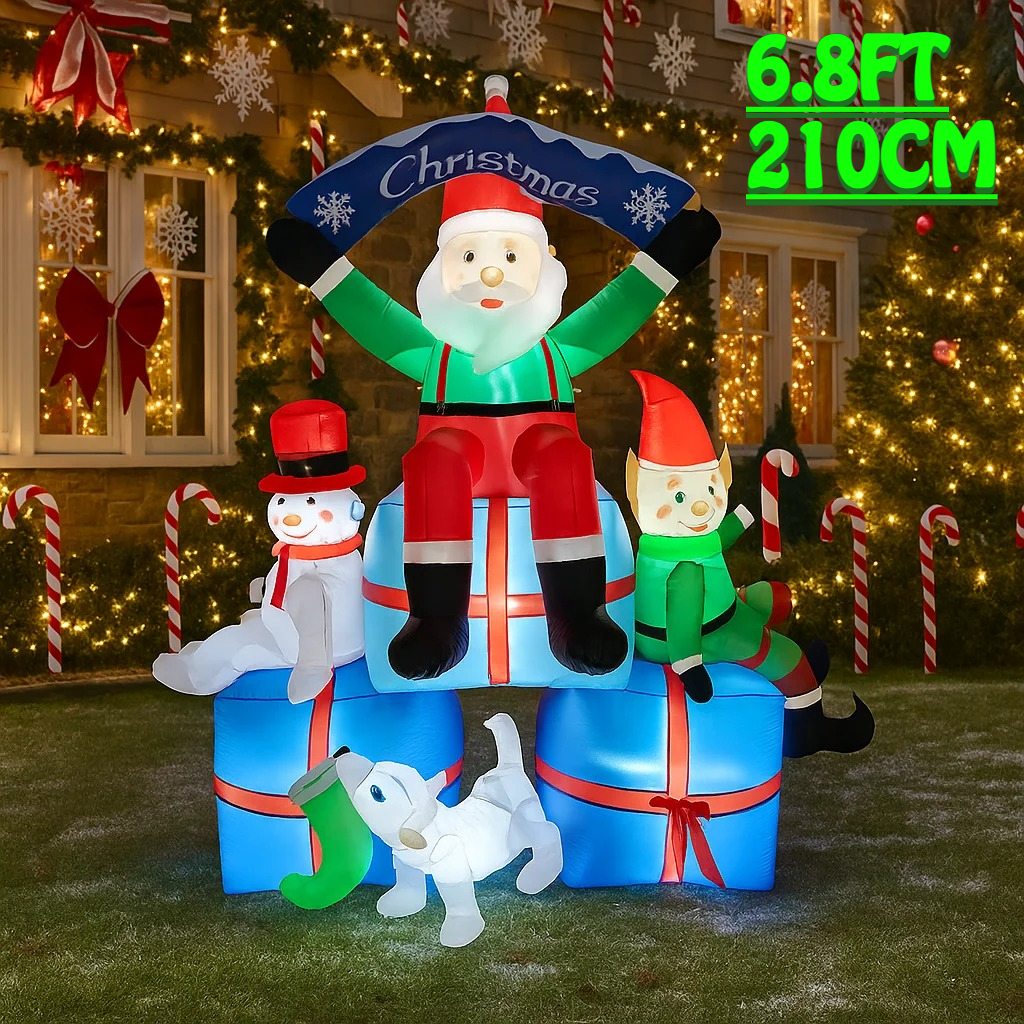2.1M/6.8FT Santa Snowman Elf D - огляд і ціна Santa'S Elves Holiday Lighting & Decor Llc