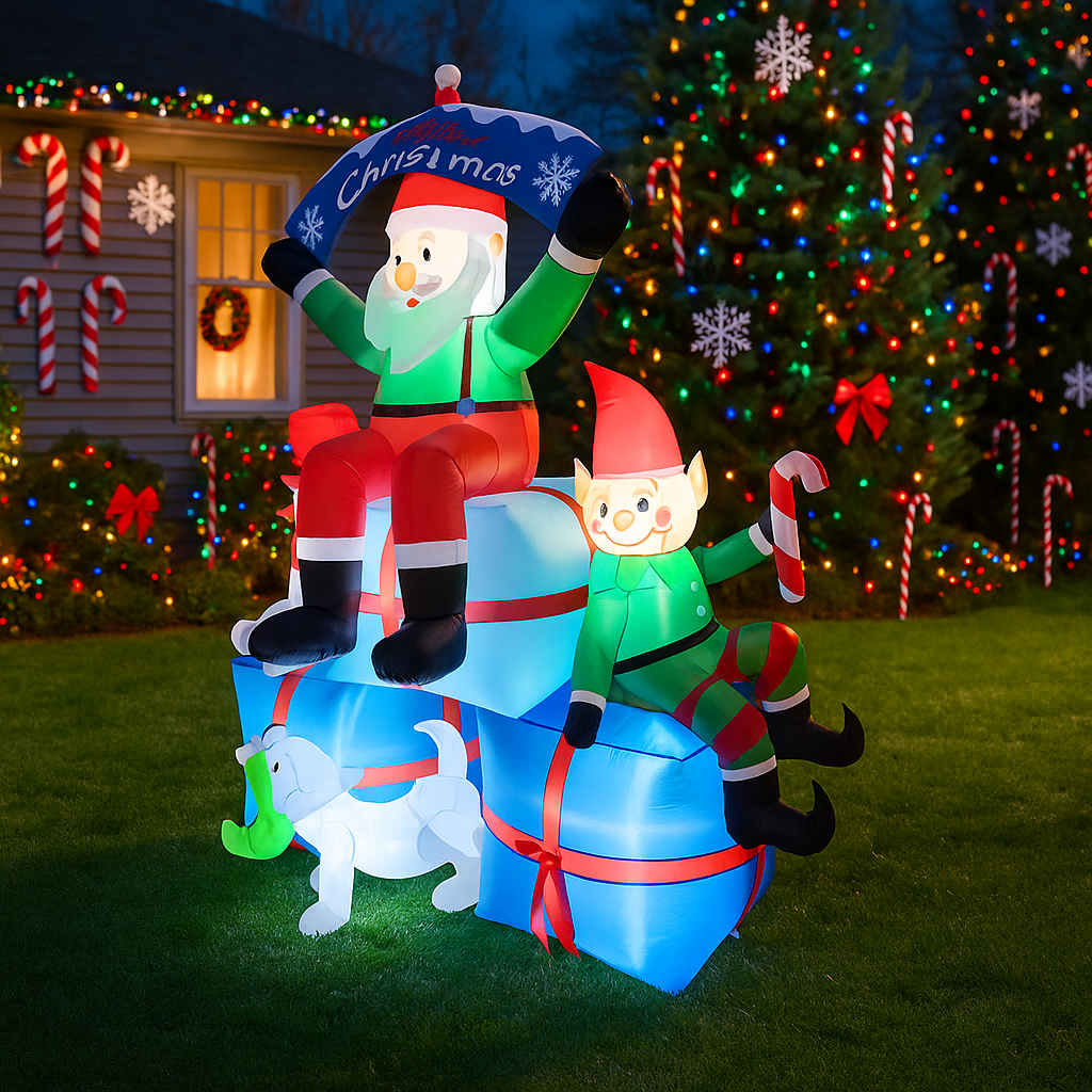 2.1M/6.8FT Santa Snowman Elf D - огляд і ціна Santa'S Elves Holiday Lighting & Decor Llc