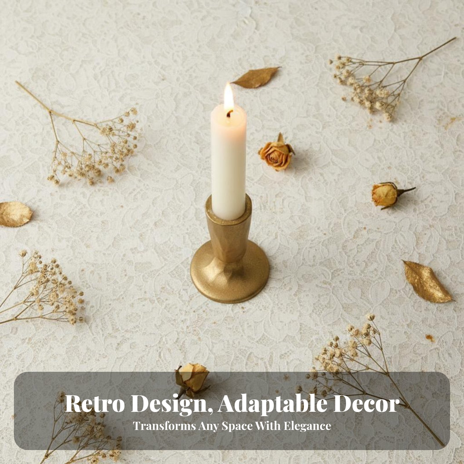 Gold Cast Iron Candle Holder,  - огляд і ціна Lighting Design Decor