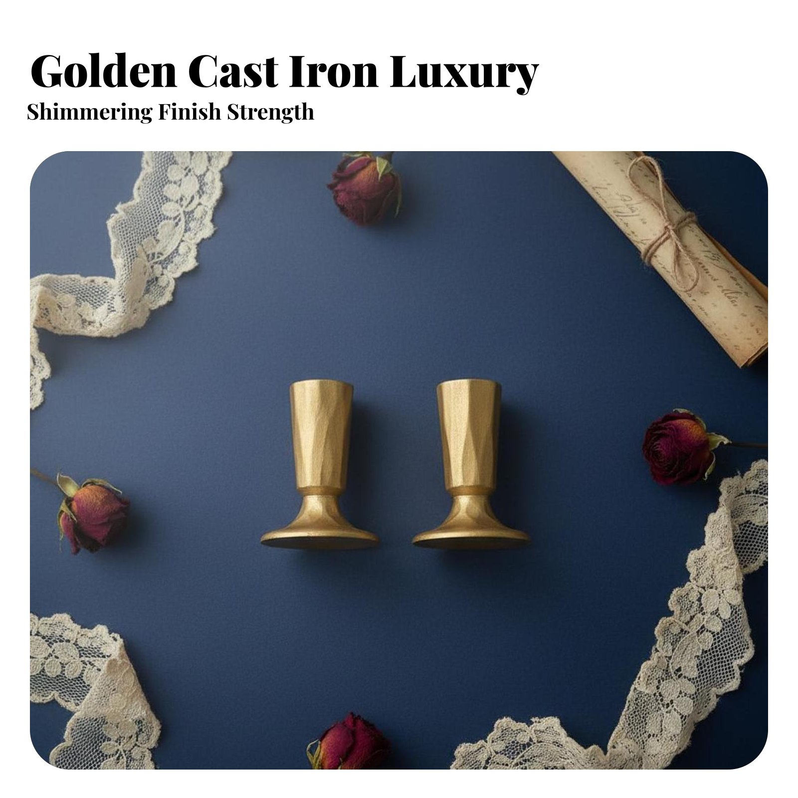 Gold Cast Iron Candle Holder,  - огляд і ціна Lighting Design Decor