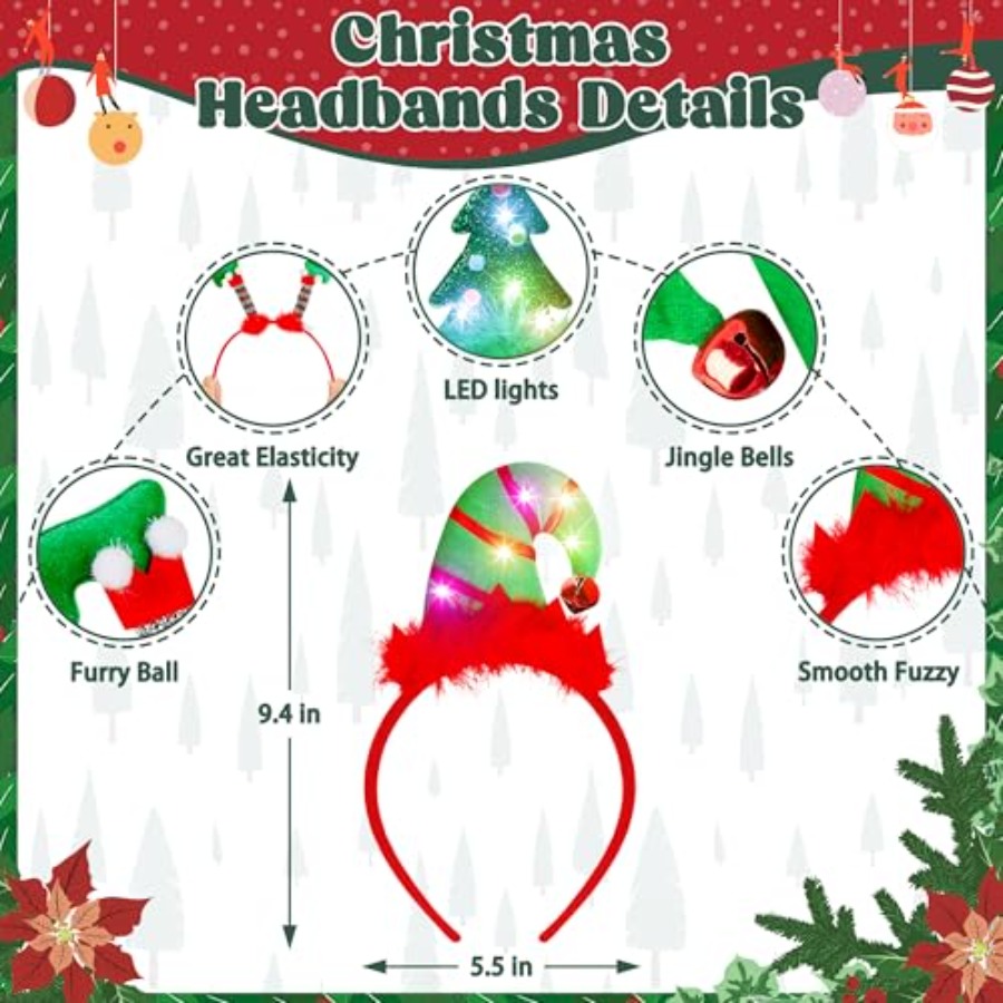 Light Up Christmas Headbands,  - огляд і ціна Santa'S Elves Holiday Lighting & Decor Llc