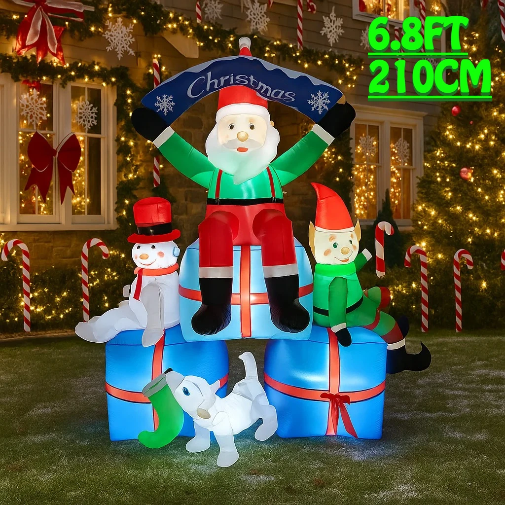 2.1M/6.8FT Santa Snowman Elf D - огляд і ціна Santa'S Elves Holiday Lighting & Decor Llc