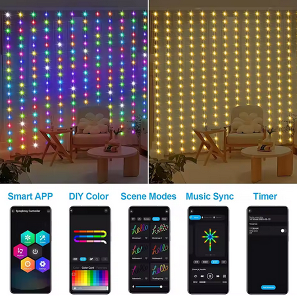 3M RGB Smart LED Curtain Light - огляд і ціна Decor Lighting Lamps
