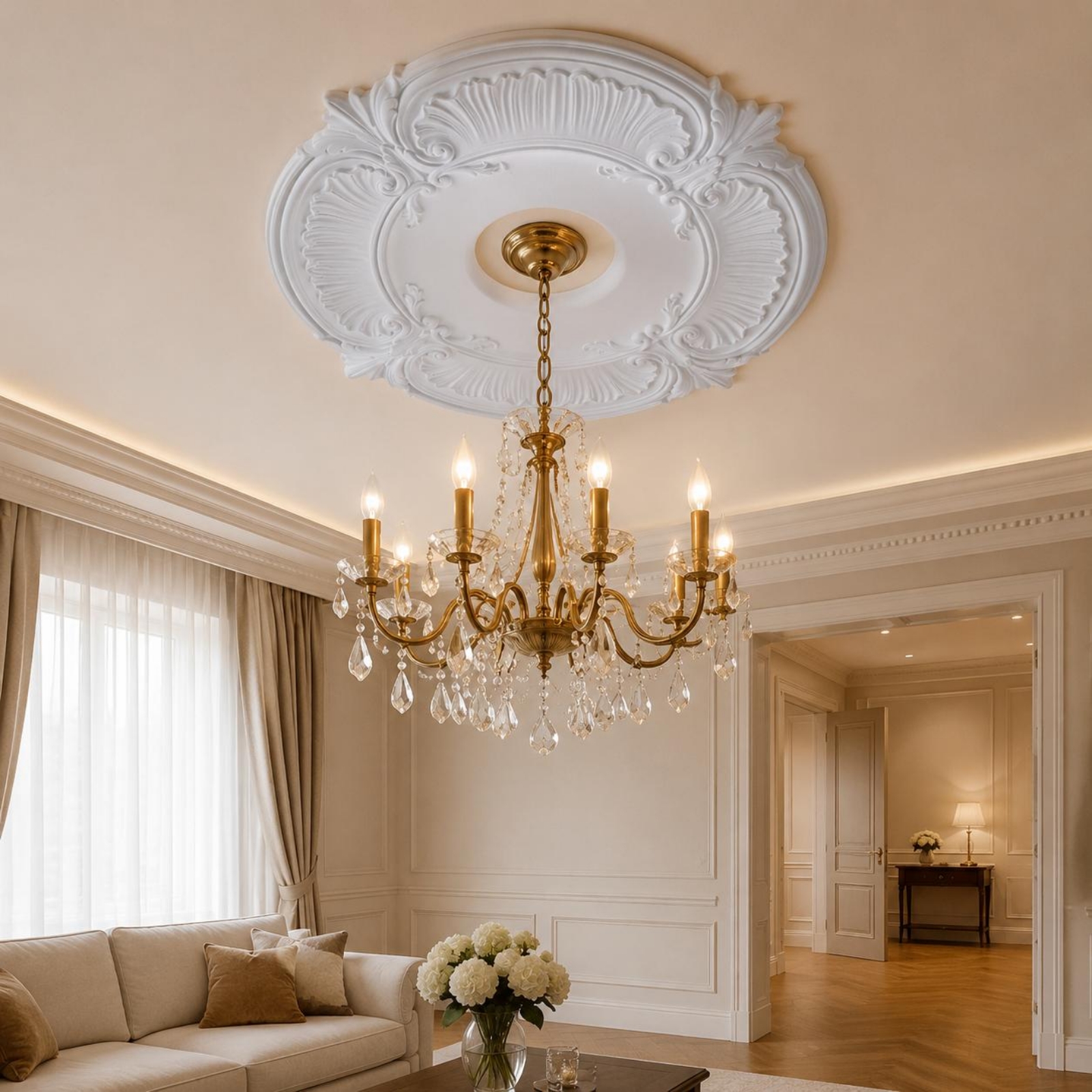 Round PU Ceiling Medallion Orn - огляд і ціна Decor Lighting & Decor Fires Photos